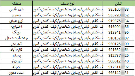 اطلاعات فروشگاه های کیف و کفش کشور