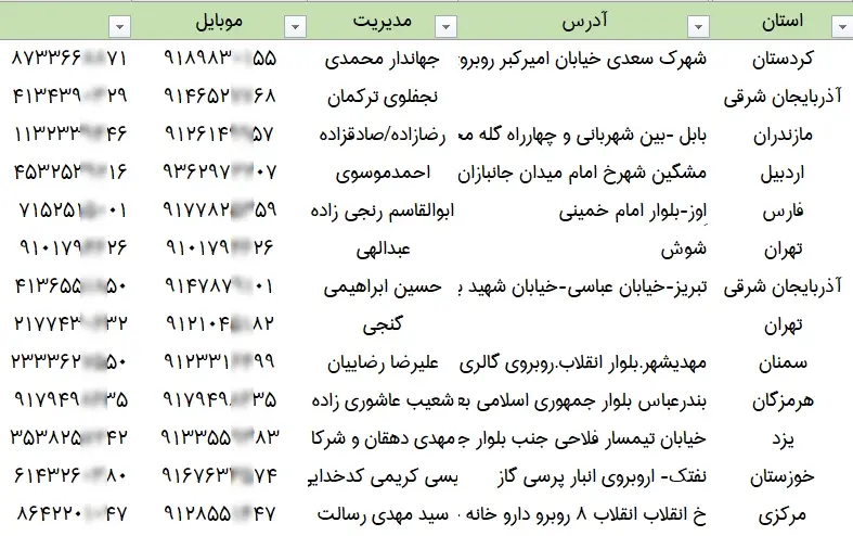 اطلاعات فست فودهای کشور