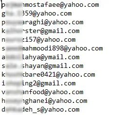 بانک ایمیل تولیدکنندگان مواد غذایی