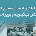 بانک اطلاعات و لیست مصالح فروشان استان کهگیلویه و بویراحمد
